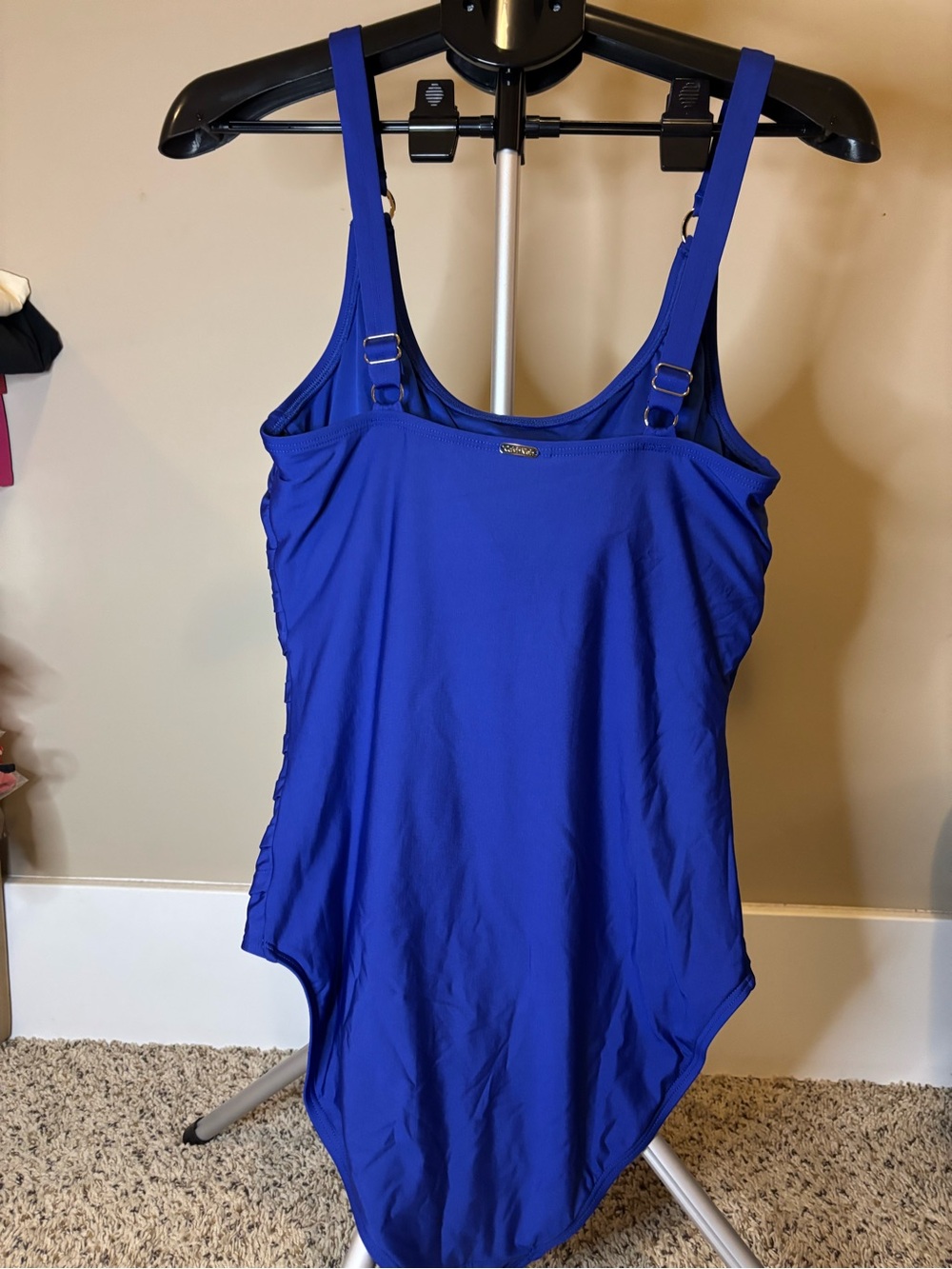 Calvin Klein Women’s 14 Royal Blue One Piece Swimsuit Ruched Tummy Control - Picture 9 of 12